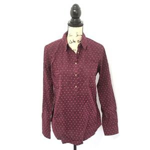 A New Day Shirt Medium Burgundy Popover